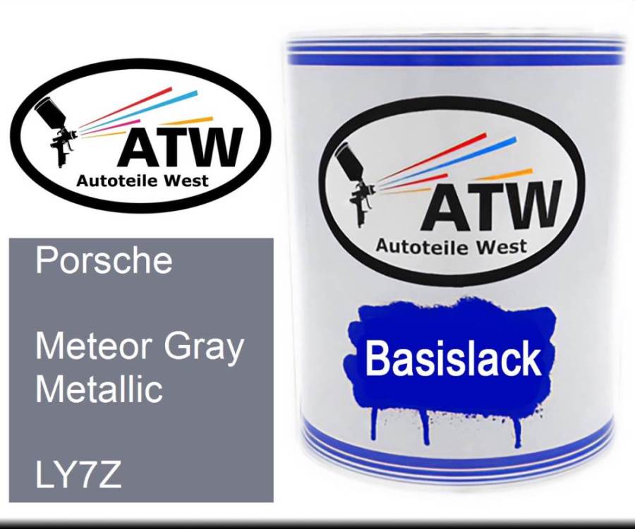 Porsche, Meteor Gray Metallic, LY7Z: 1L Lackdose, von ATW Autoteile West.